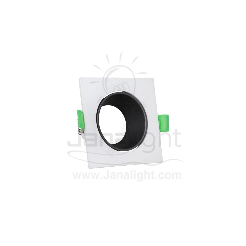 سبوت لايت فارغ متحرك مربع بلاستك ابيض رمادي جنى لايت JN404 single square white & grey Spotlight frame